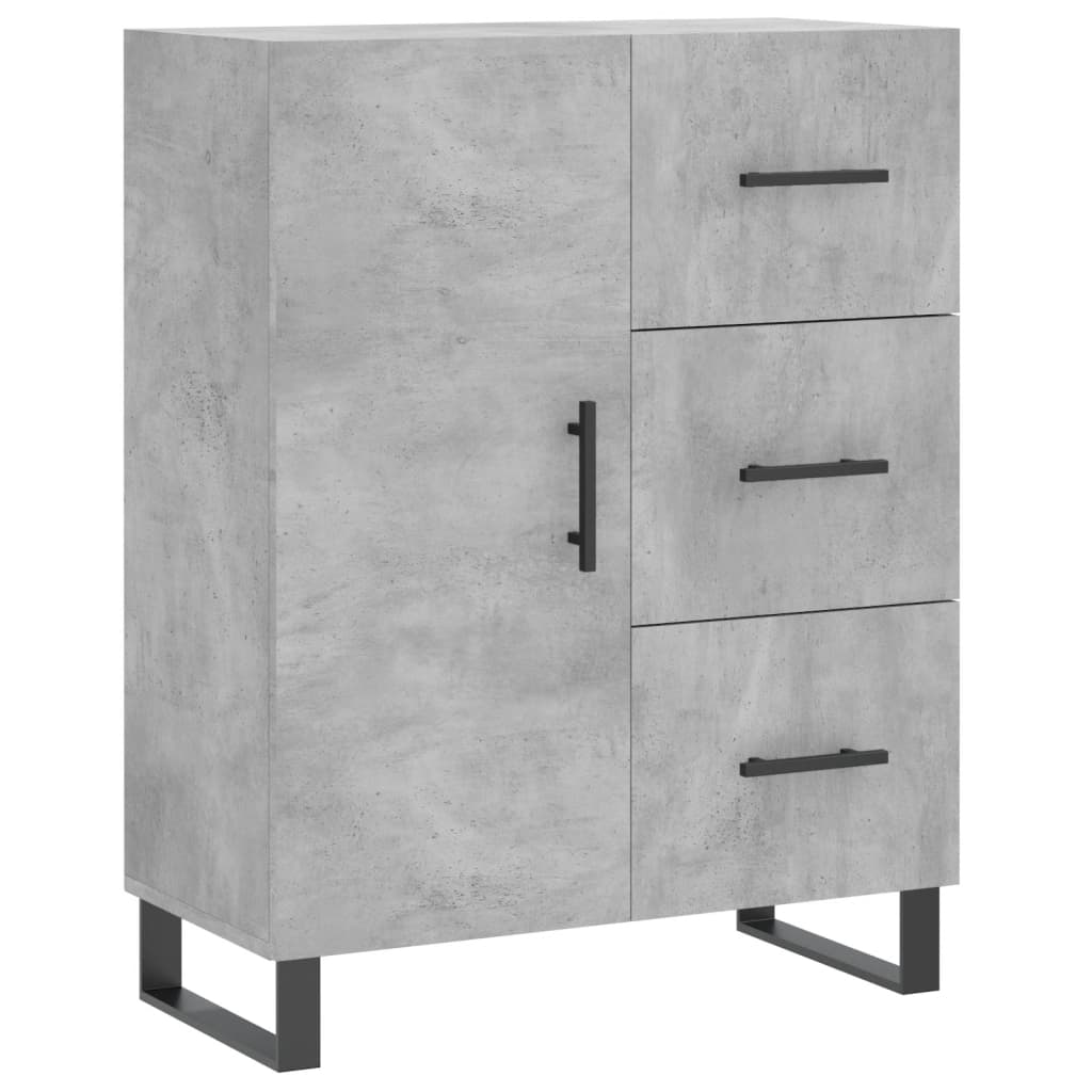 vidaXL Aparador alto madera contrachapada gris hormigón 69,5x34x180 cm