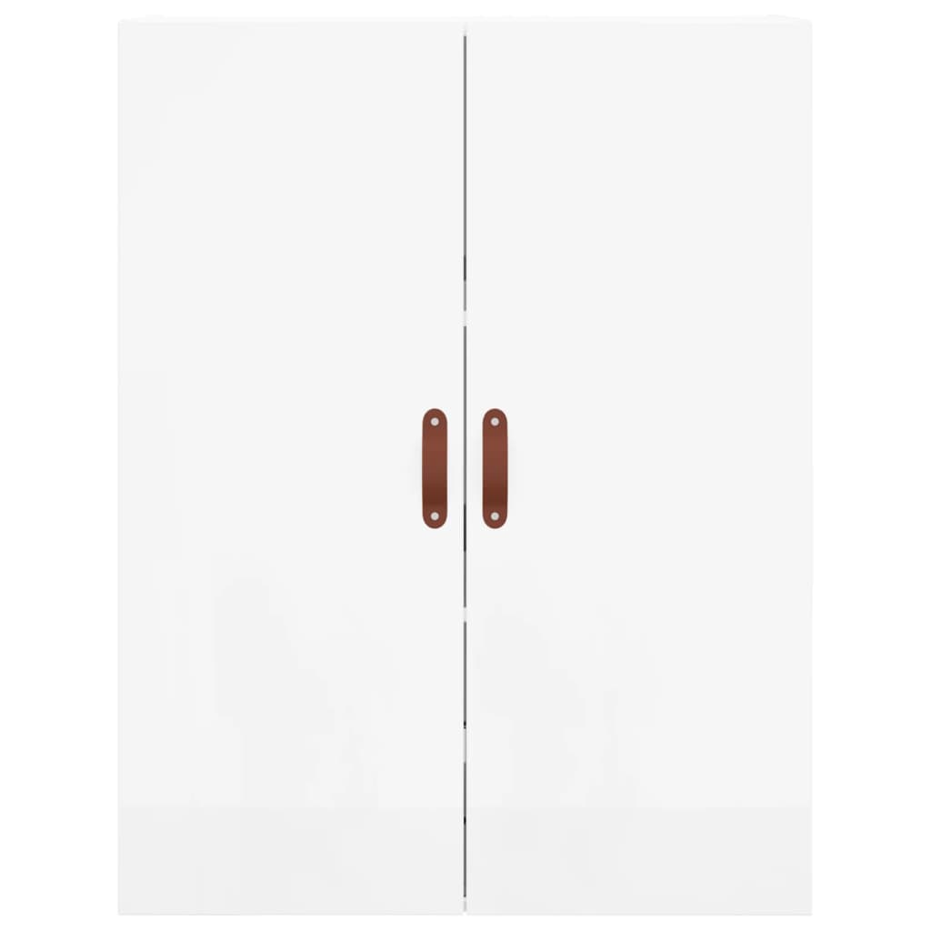 vidaXL Aparador alto madera contrachapada blanco brillo 69,5x34x180 cm