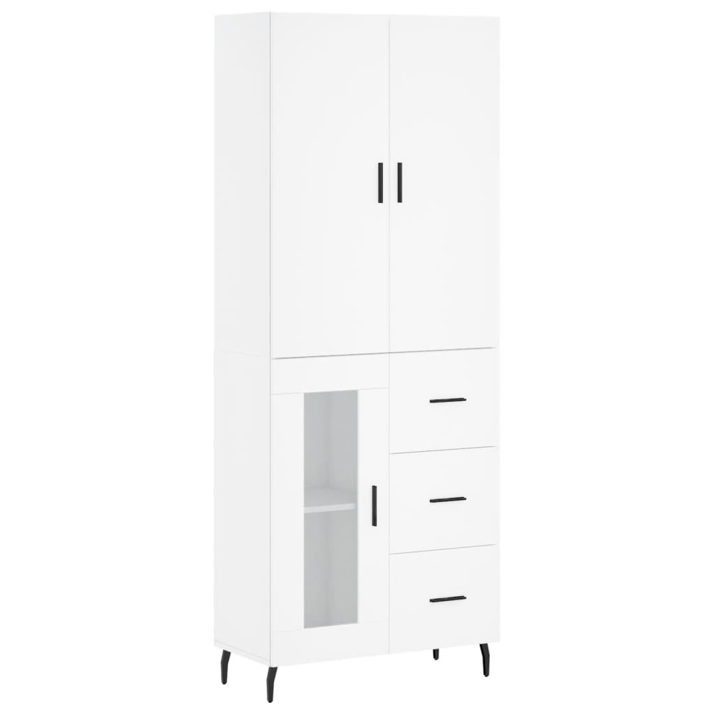 vidaXL Aparador alto madera contrachapada blanco 69,5x34x180 cm