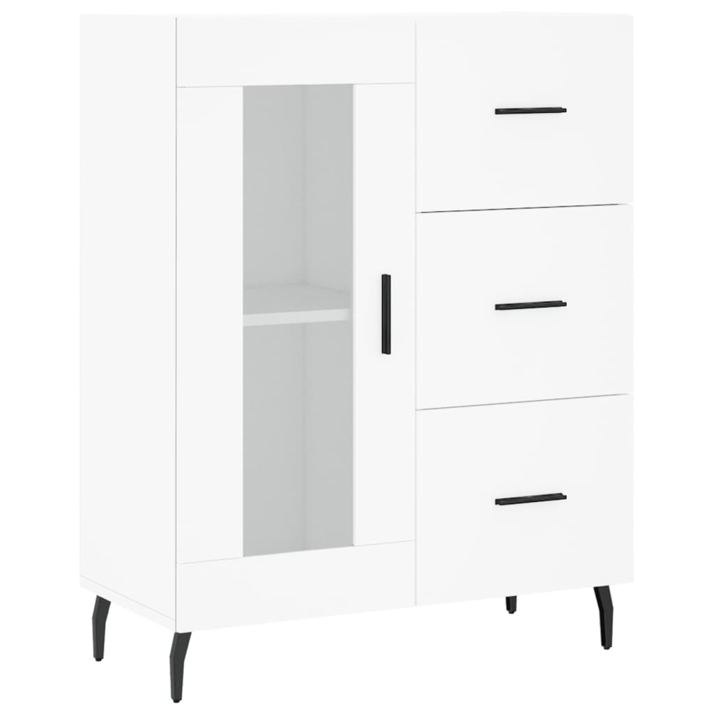 vidaXL Aparador alto madera contrachapada blanco 69,5x34x180 cm