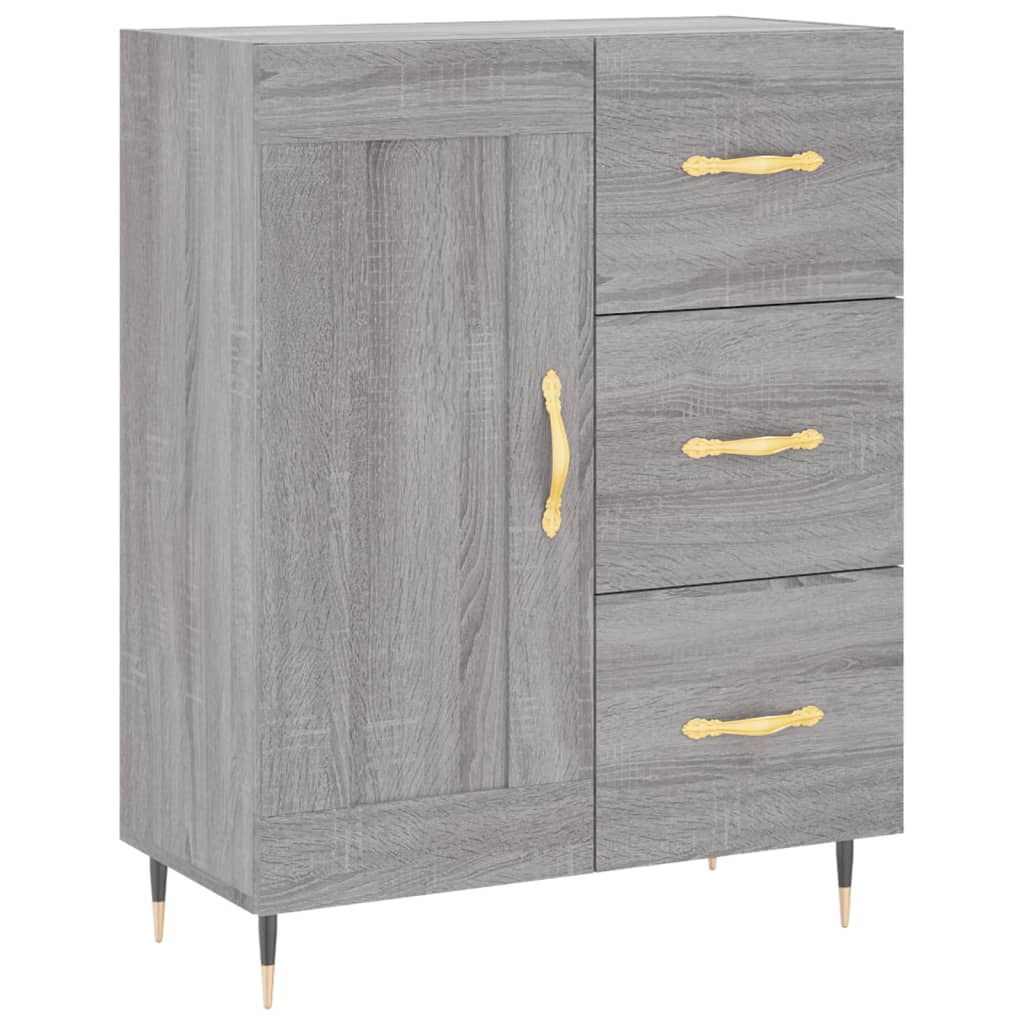 vidaXL Aparador alto madera contrachapada gris sonoma 69,5x34x180 cm