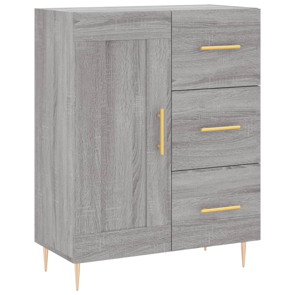 vidaXL Aparador alto madera contrachapada gris sonoma 69,5x34x180 cm