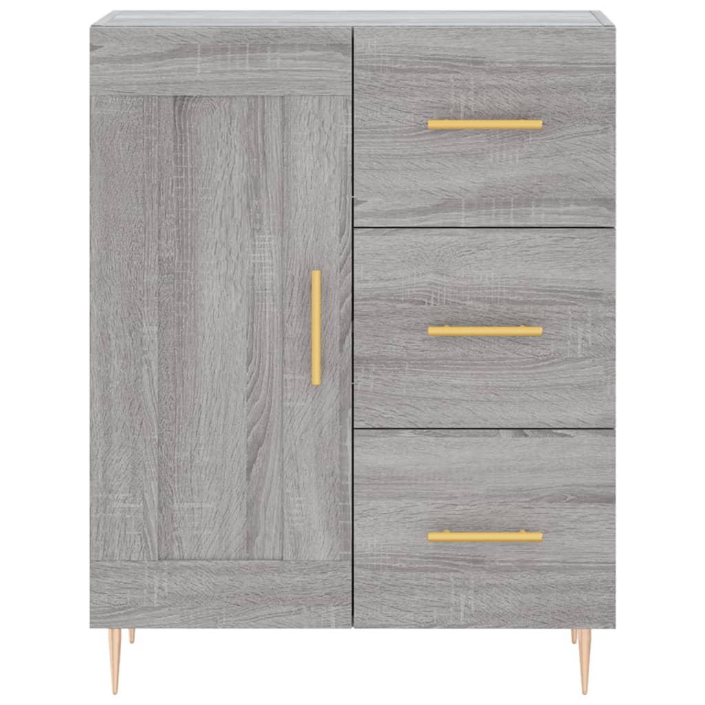 vidaXL Aparador alto madera contrachapada gris sonoma 69,5x34x180 cm