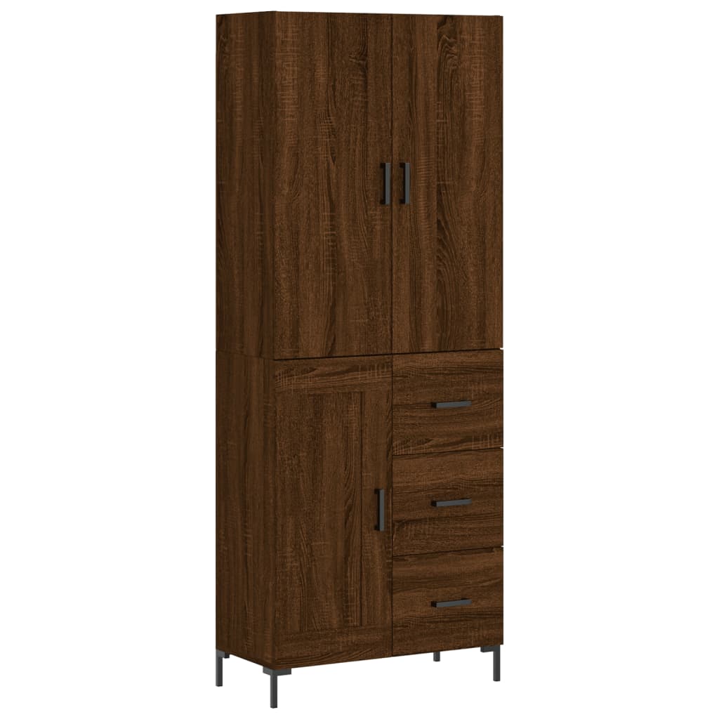 vidaXL Aparador alto madera contrachapada marrón roble 69,5x34x180 cm