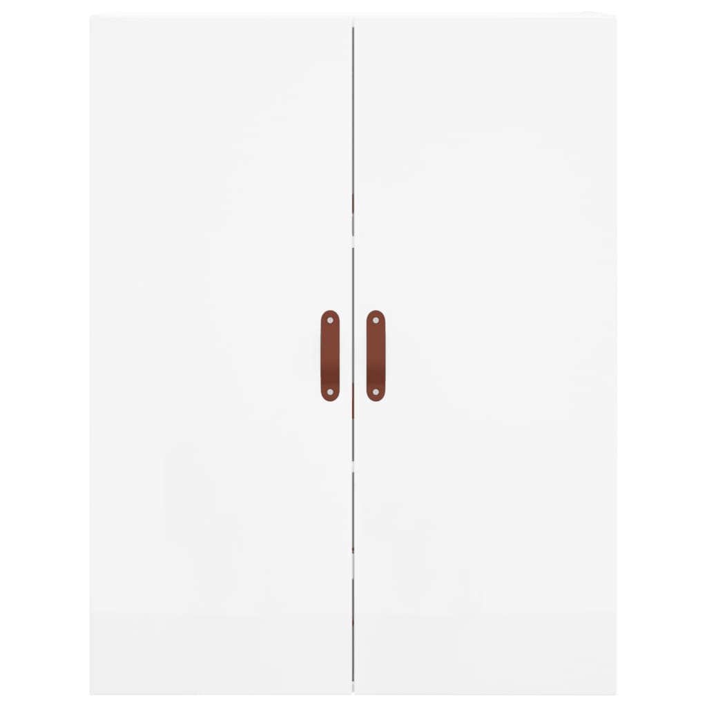 vidaXL Aparador alto madera contrachapada blanco brillo 69,5x34x180 cm