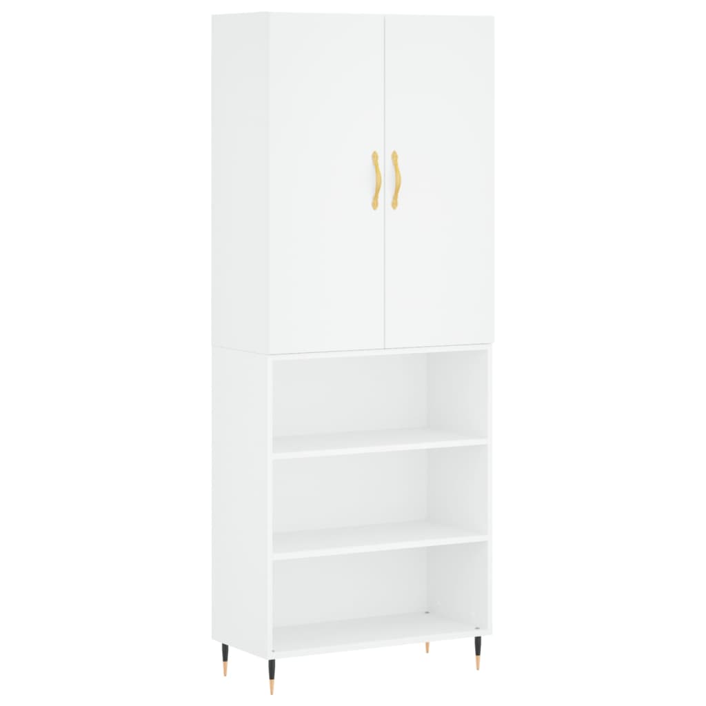 vidaXL Aparador alto madera contrachapada blanco 69,5x34x180 cm