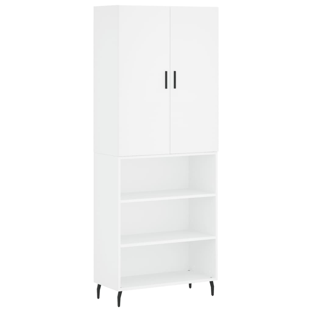 vidaXL Aparador alto madera contrachapada blanco 69,5x34x180 cm