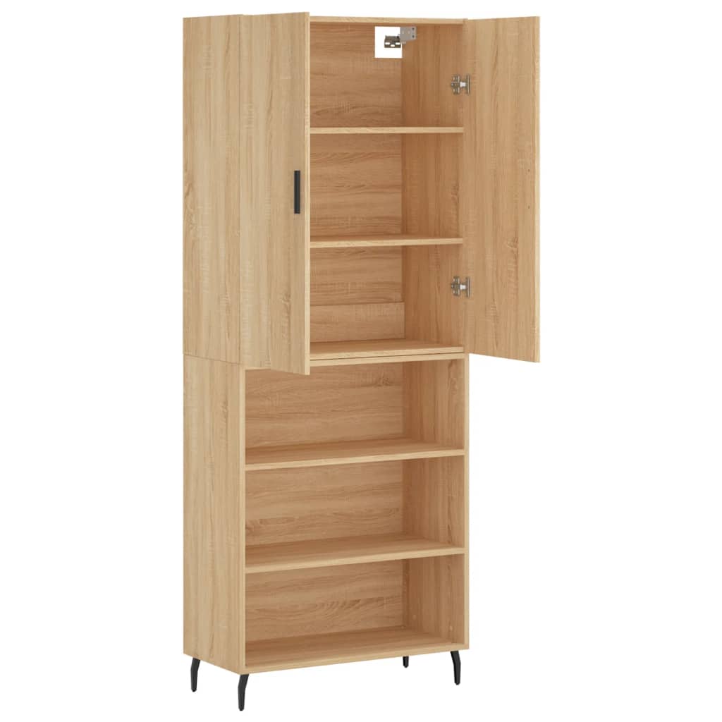 vidaXL Aparador alto madera contrachapada color roble 69,5x34x180 cm