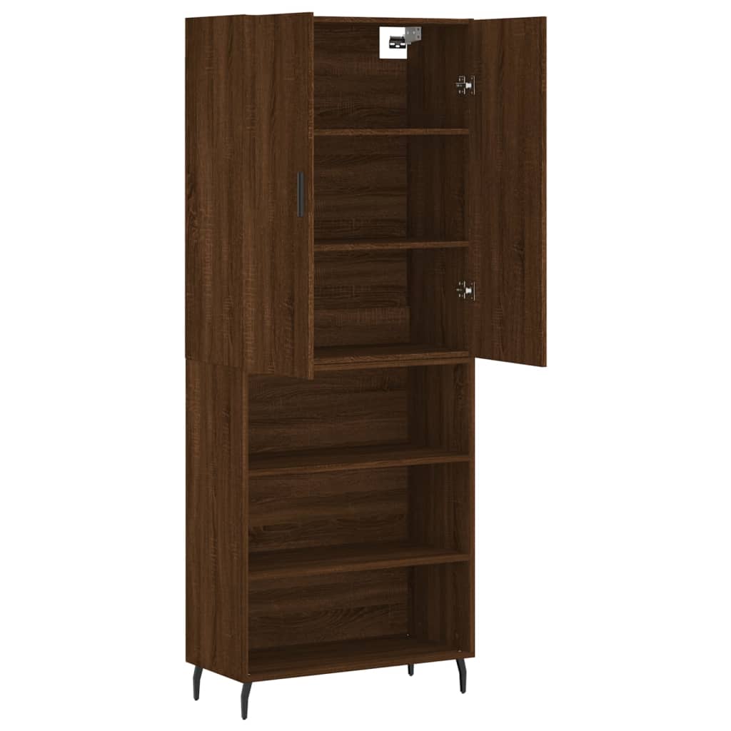 vidaXL Aparador alto madera contrachapada marrón roble 69,5x34x180 cm