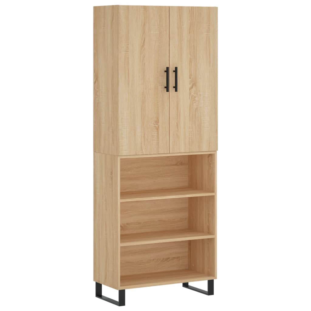 vidaXL Aparador alto madera contrachapada color roble 69,5x34x180 cm