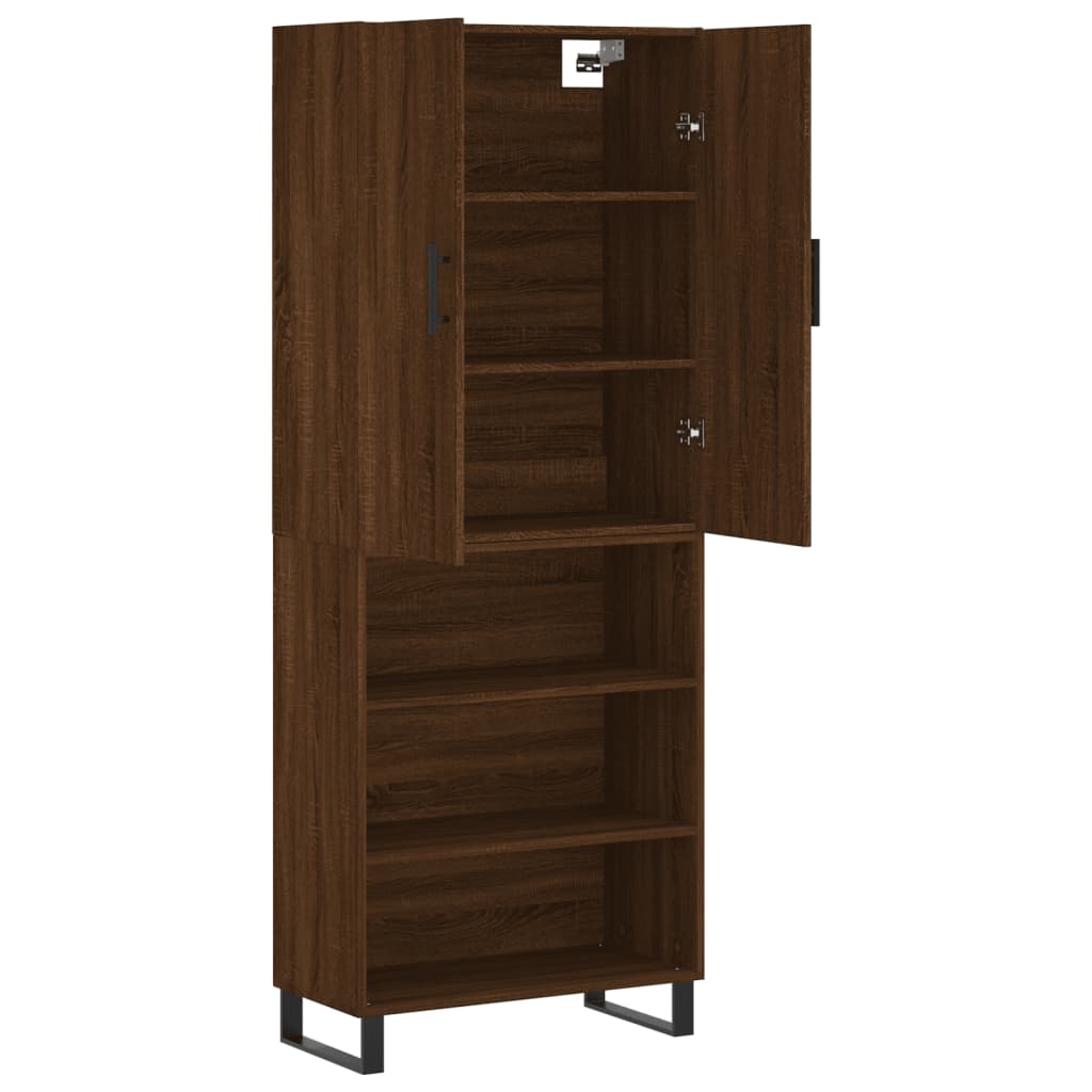 vidaXL Aparador alto madera contrachapada marrón roble 69,5x34x180 cm