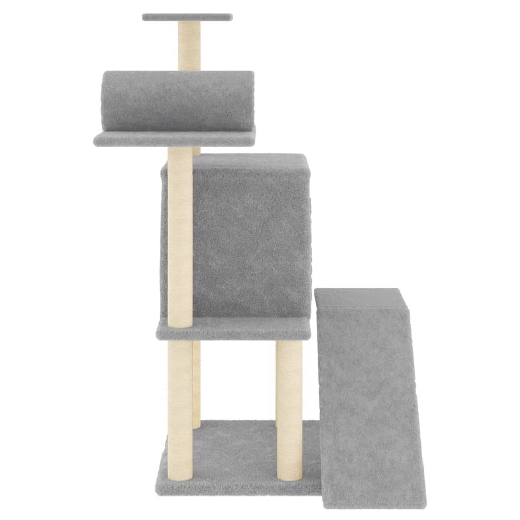 vidaXL Rascador para gatos con postes de sisal gris claro 110,5 cm