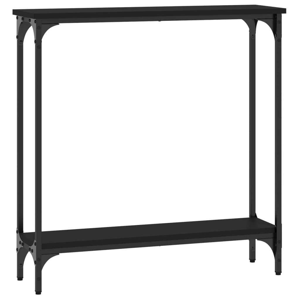 vidaXL Mesa consola madera de ingeniería negra 75x22,5x75 cm