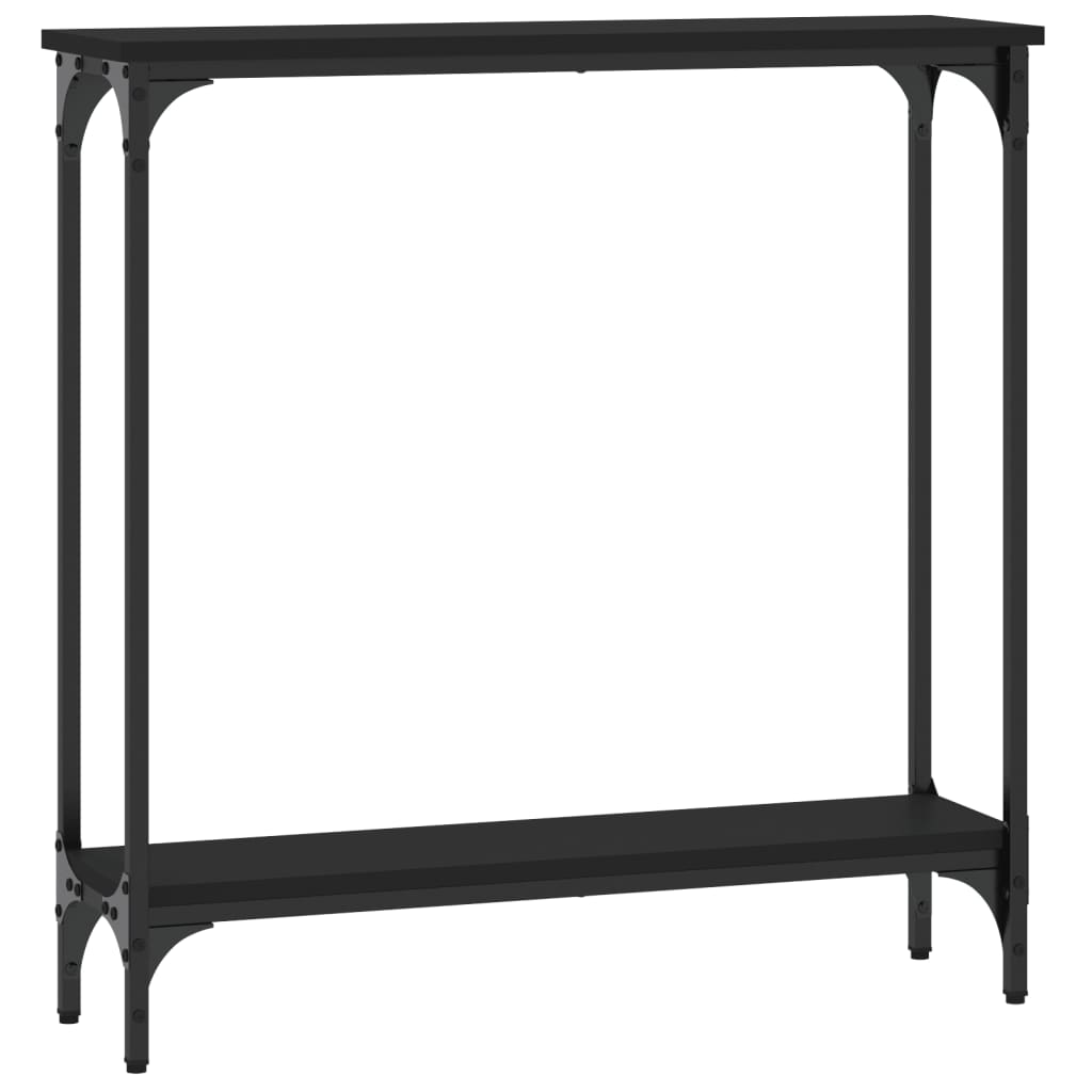 vidaXL Mesa consola madera de ingeniería negra 75x22,5x75 cm