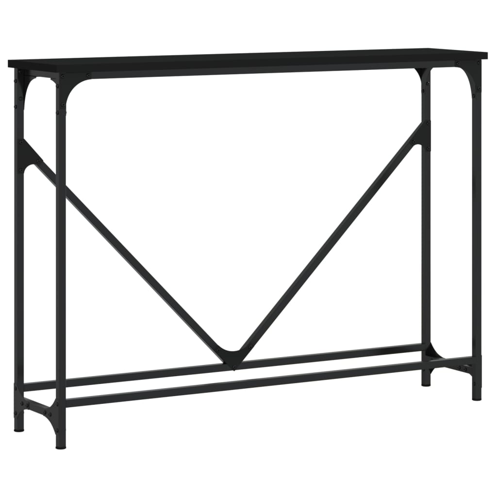 vidaXL Mesa consola madera de ingeniería negra 102x22,5x75 cm