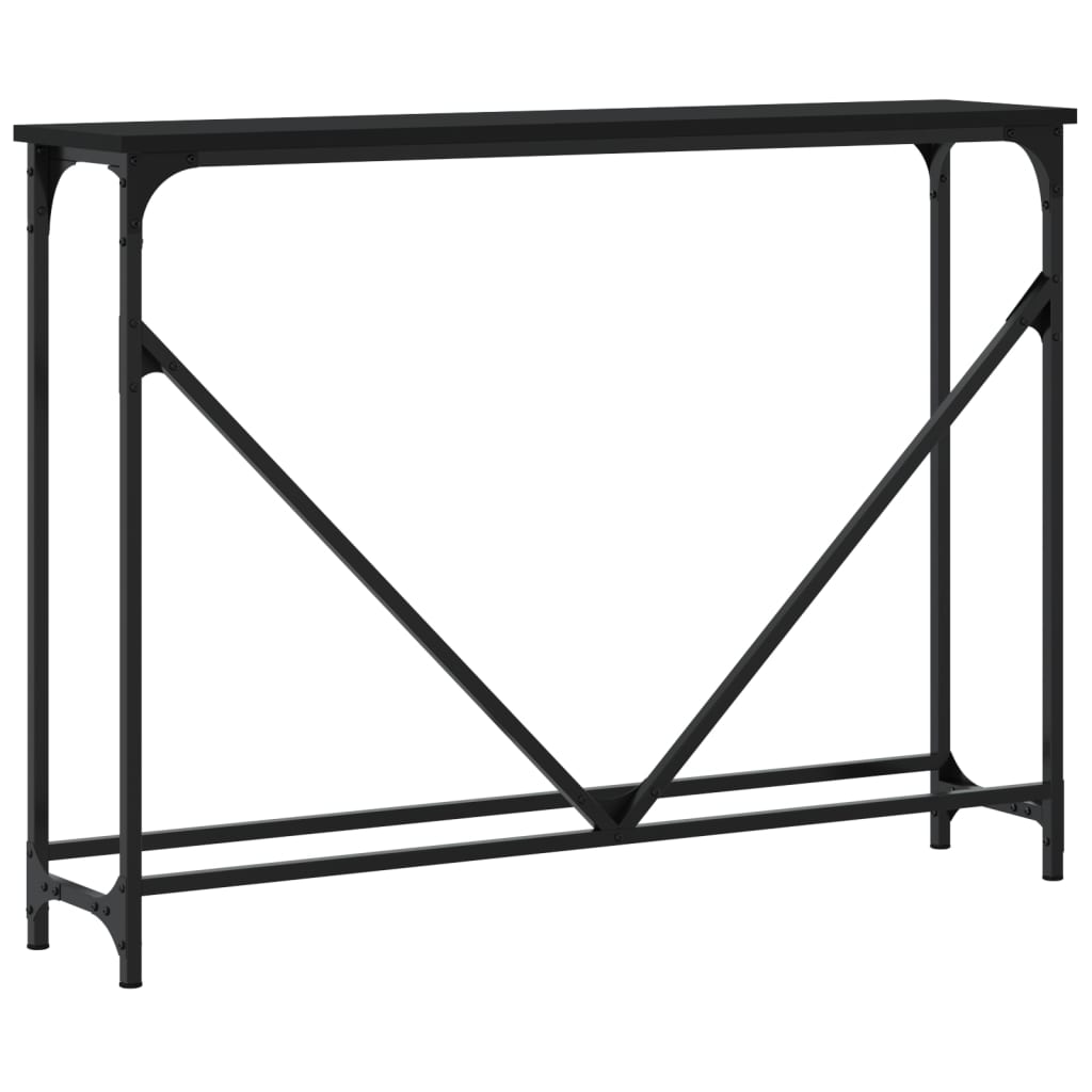 vidaXL Mesa consola madera de ingeniería negra 102x22,5x75 cm