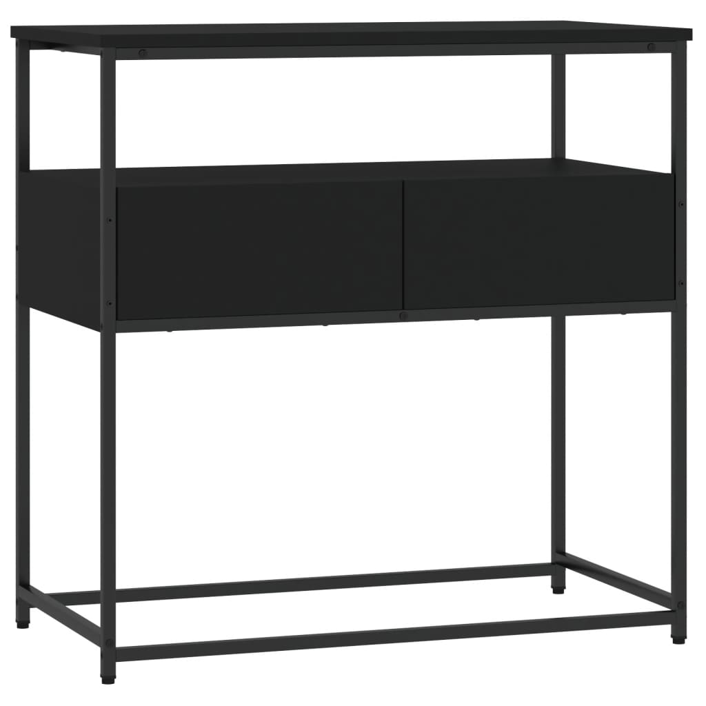 vidaXL Mesa consola madera de ingeniería negra 75x40x75 cm