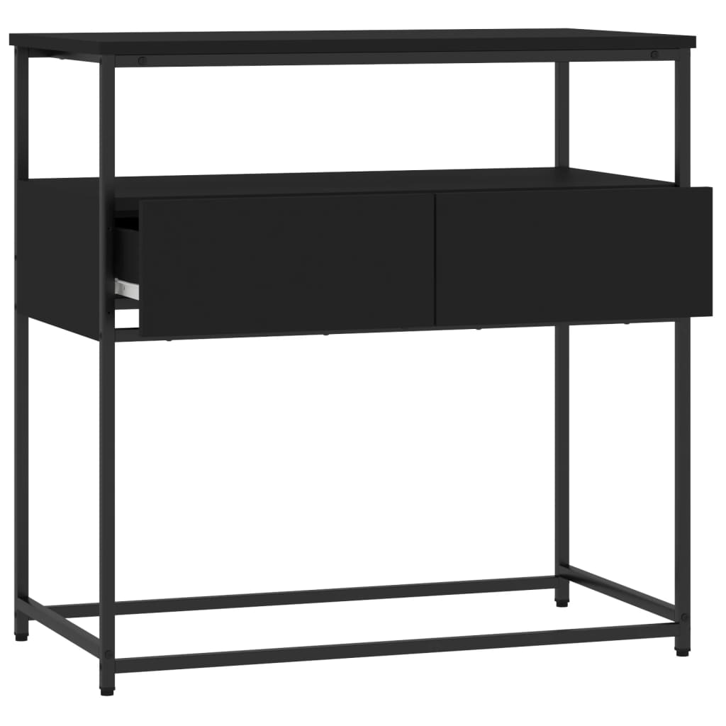 vidaXL Mesa consola madera de ingeniería negra 75x40x75 cm