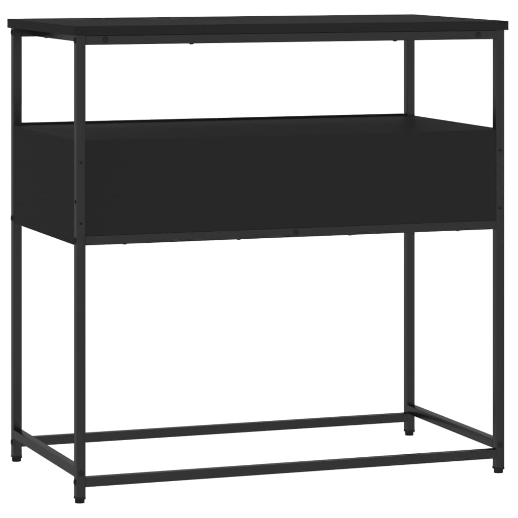 vidaXL Mesa consola madera de ingeniería negra 75x40x75 cm