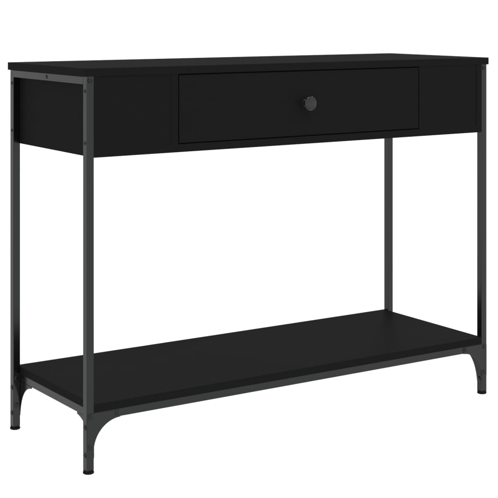 vidaXL Mesa consola madera de ingeniería negra 100x34,5x75 cm