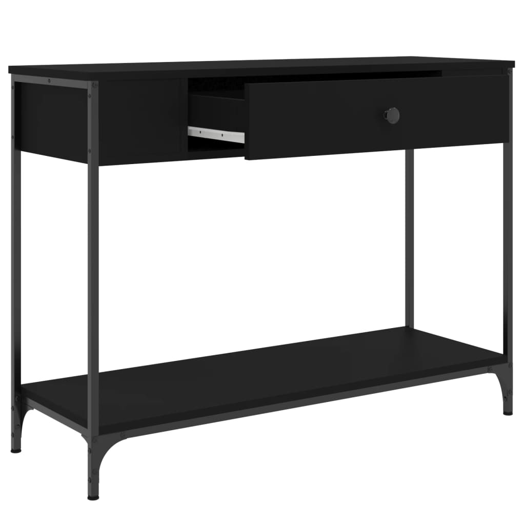 vidaXL Mesa consola madera de ingeniería negra 100x34,5x75 cm