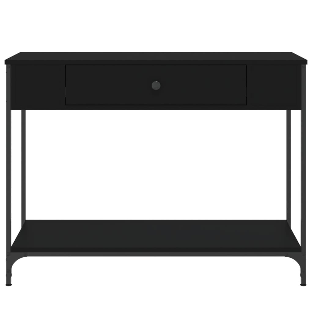 vidaXL Mesa consola madera de ingeniería negra 100x34,5x75 cm