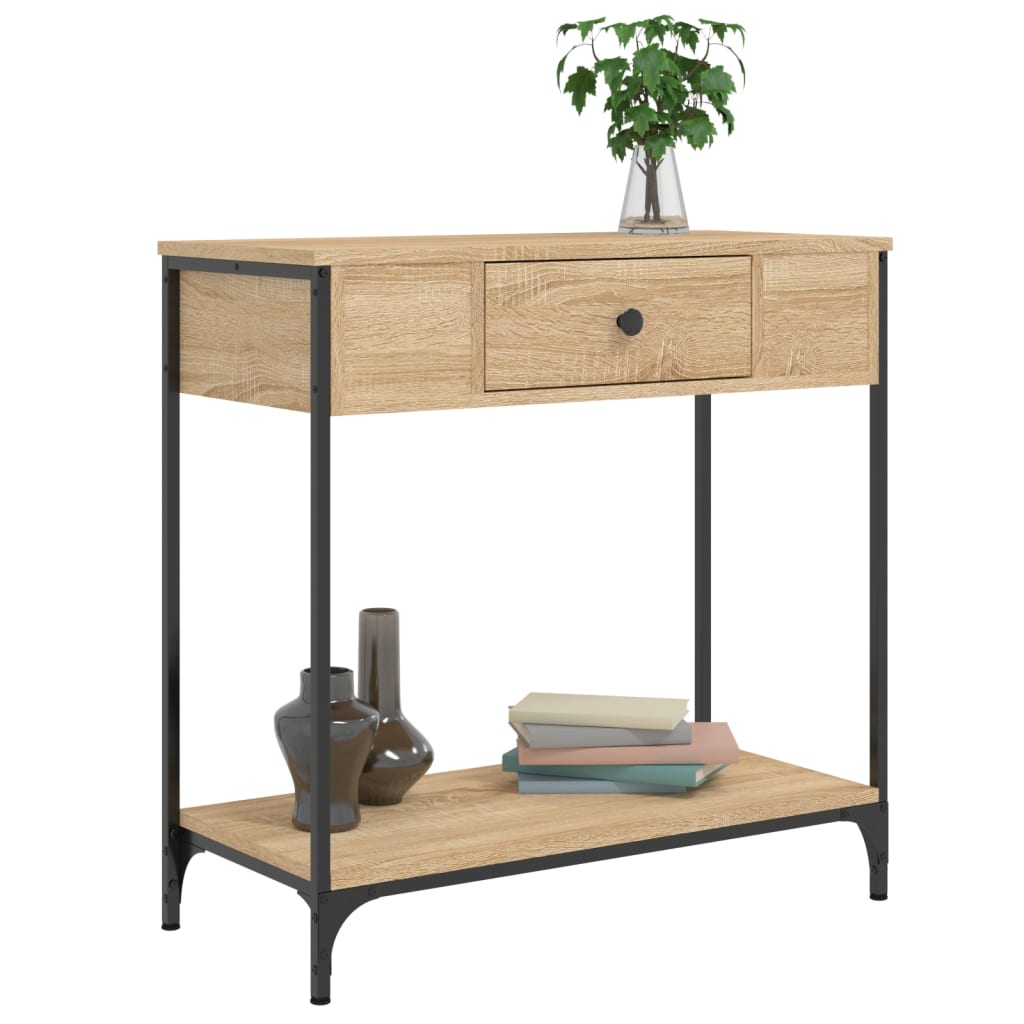 vidaXL Mesa consola madera de ingeniería roble Sonoma 75x34,5x75 cm