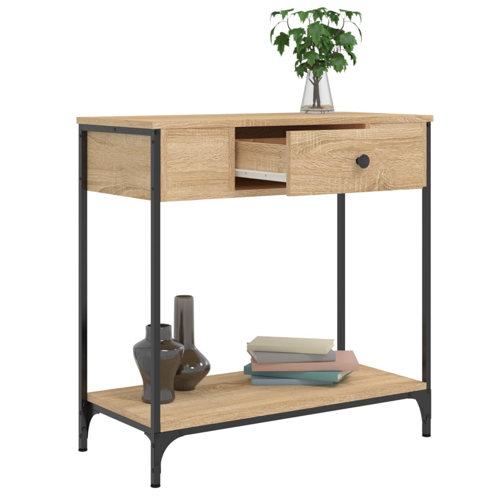 vidaXL Mesa consola madera de ingeniería roble Sonoma 75x34,5x75 cm