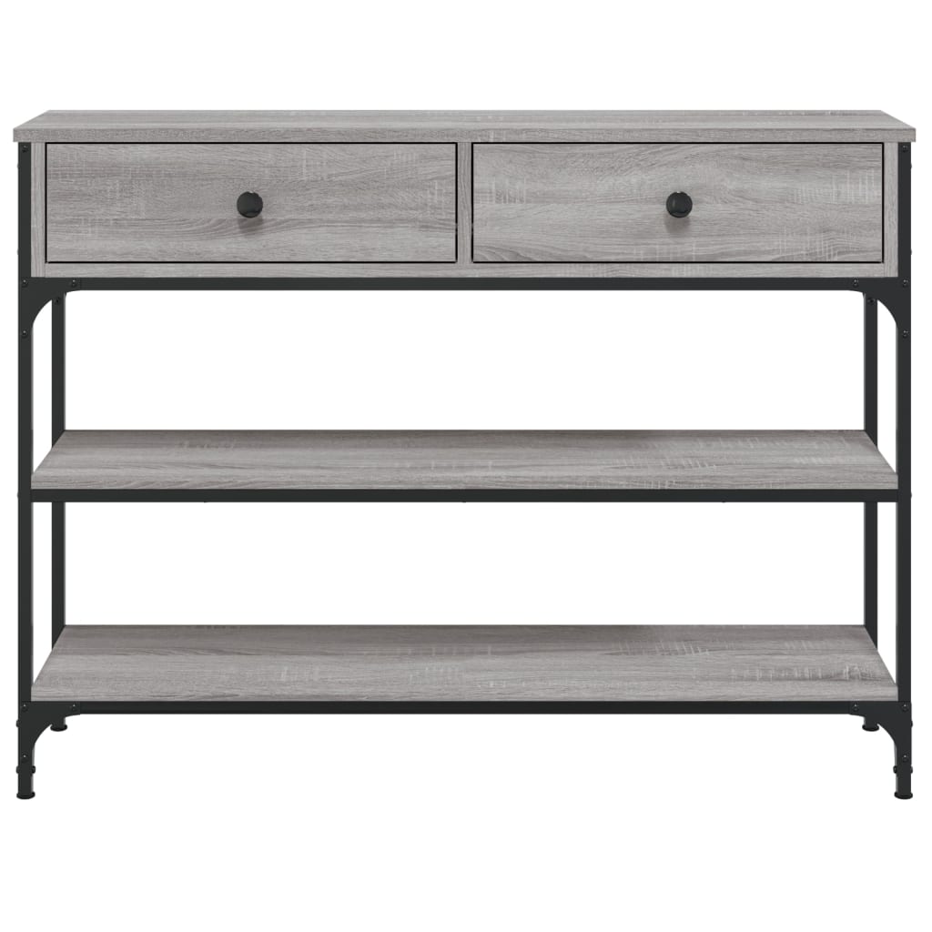 vidaXL Mesa consola madera de ingeniería gris Sonoma 100x25x75 cm