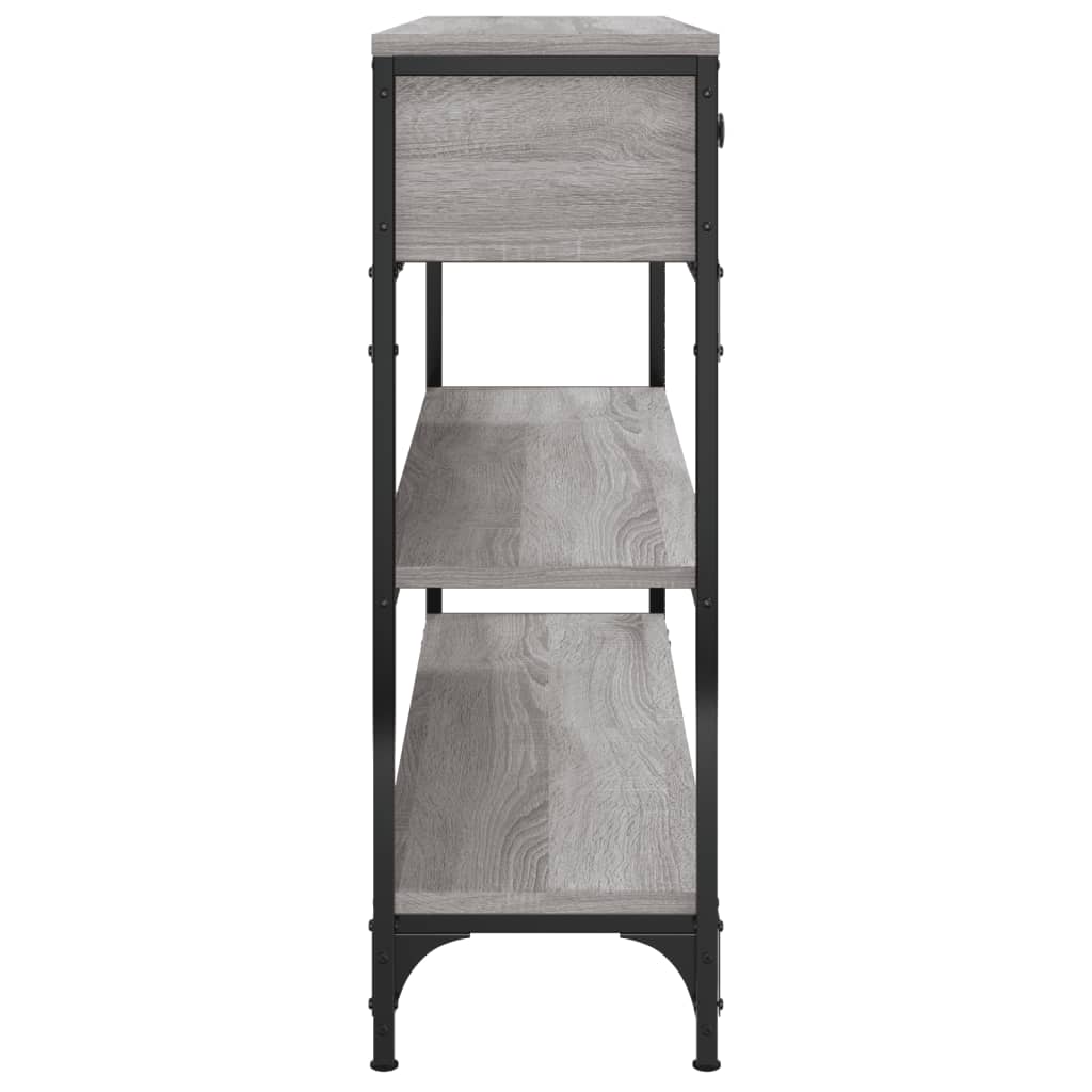 vidaXL Mesa consola madera de ingeniería gris Sonoma 100x25x75 cm