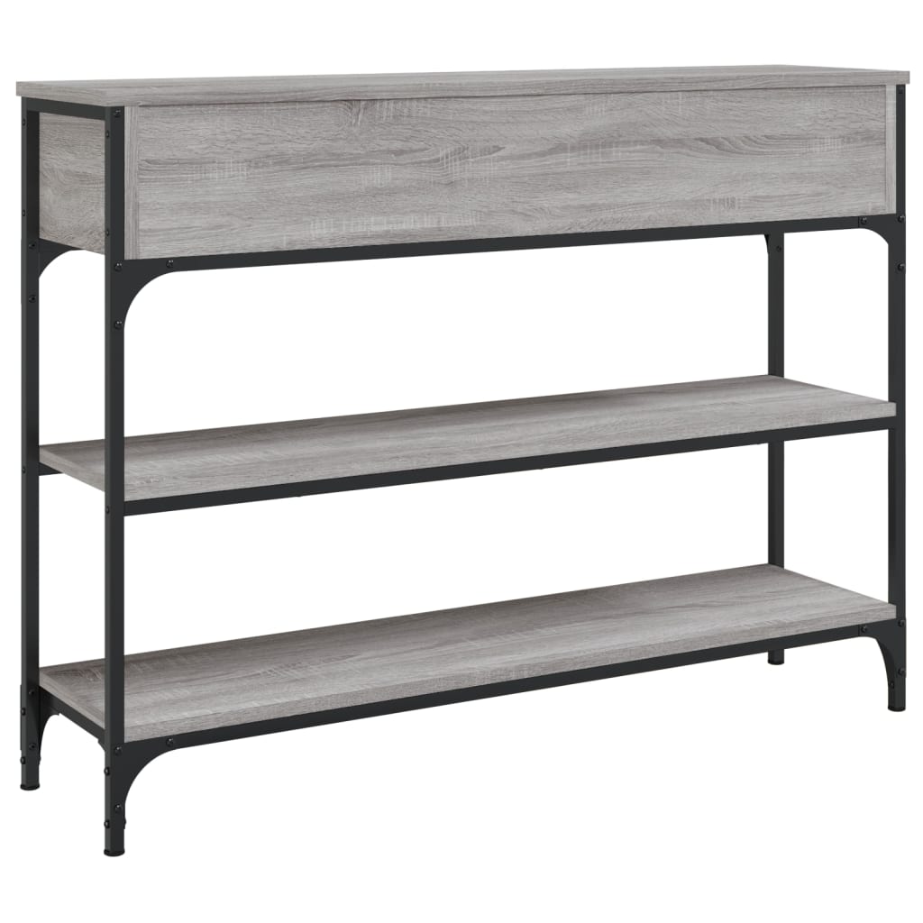 vidaXL Mesa consola madera de ingeniería gris Sonoma 100x25x75 cm