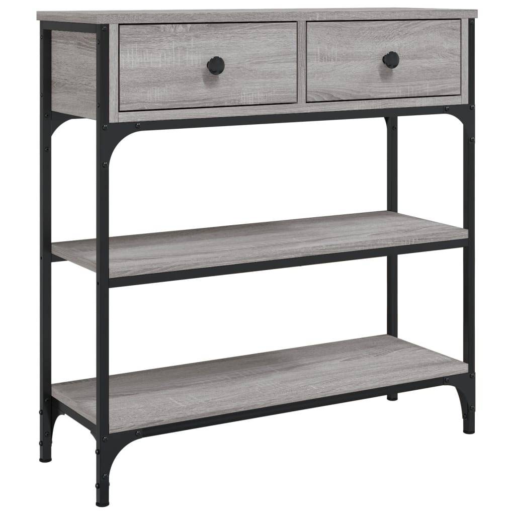 vidaXL Mesa consola madera de ingeniería gris Sonoma 72,5x25x75 cm