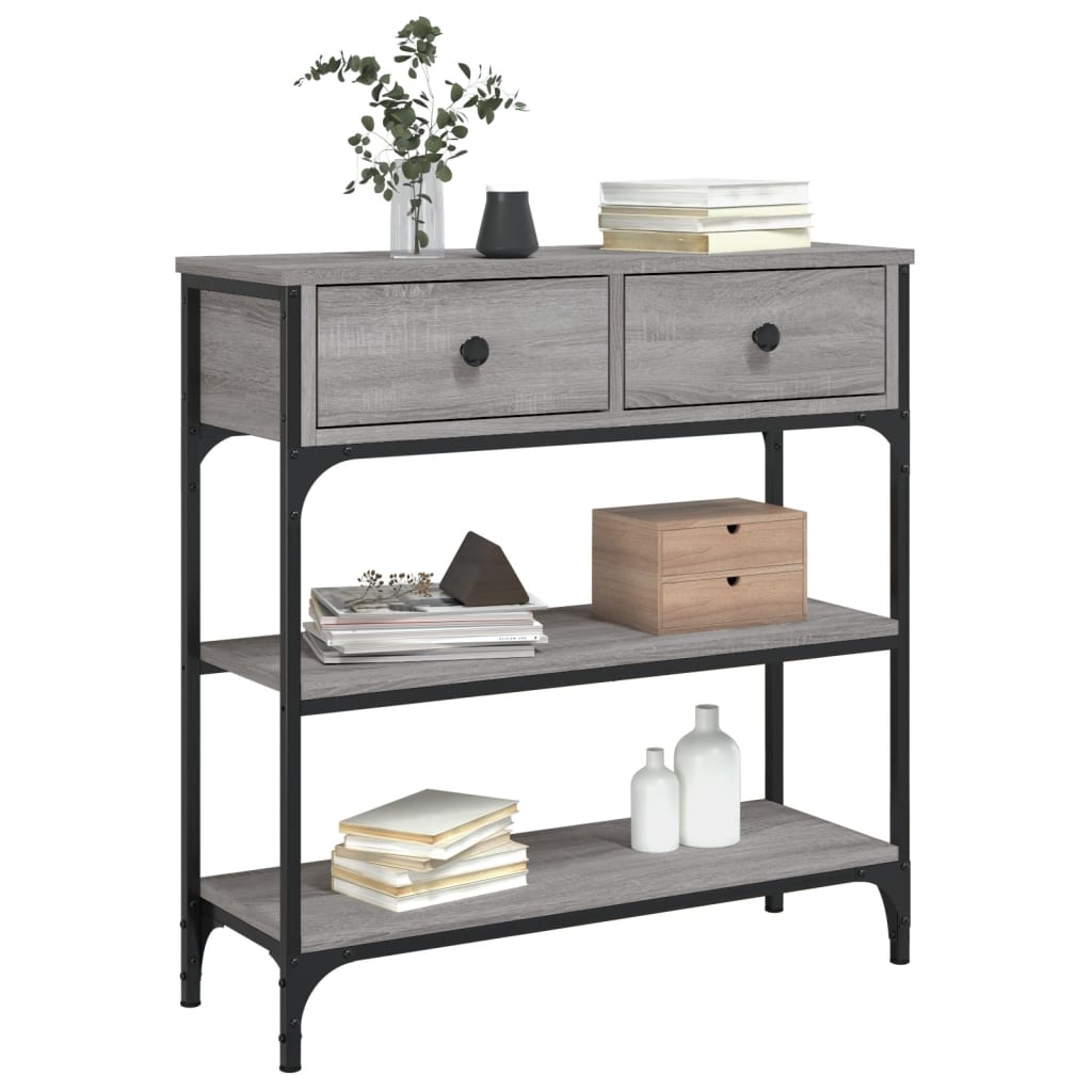 vidaXL Mesa consola madera de ingeniería gris Sonoma 72,5x25x75 cm