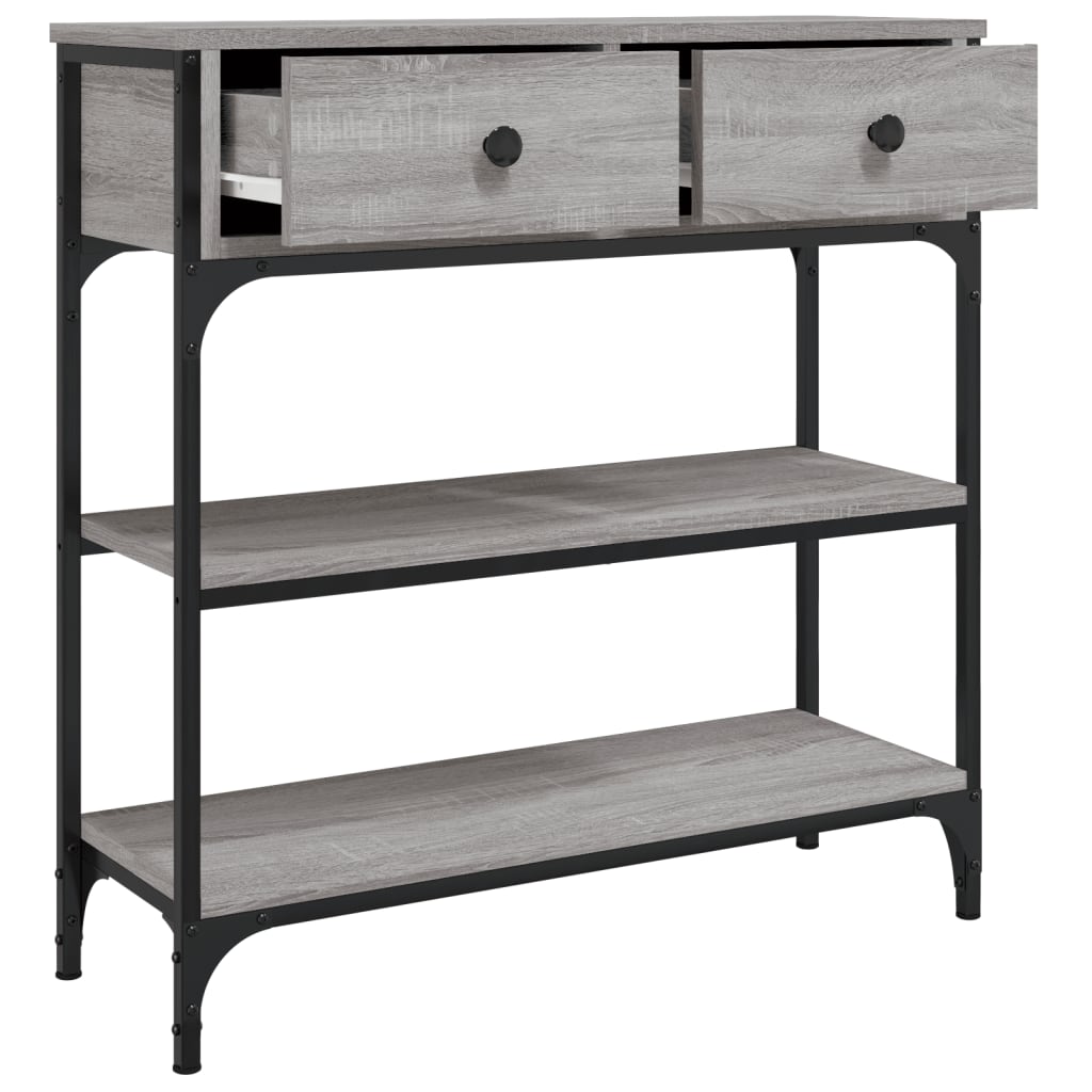 vidaXL Mesa consola madera de ingeniería gris Sonoma 72,5x25x75 cm