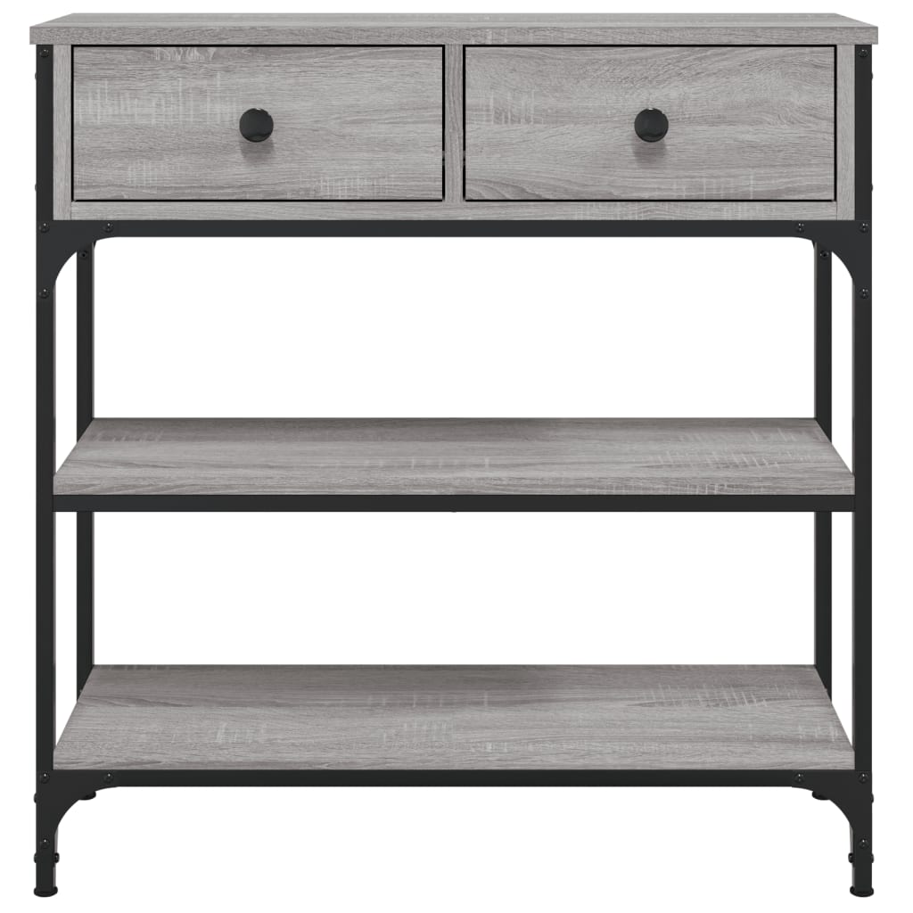 vidaXL Mesa consola madera de ingeniería gris Sonoma 72,5x25x75 cm