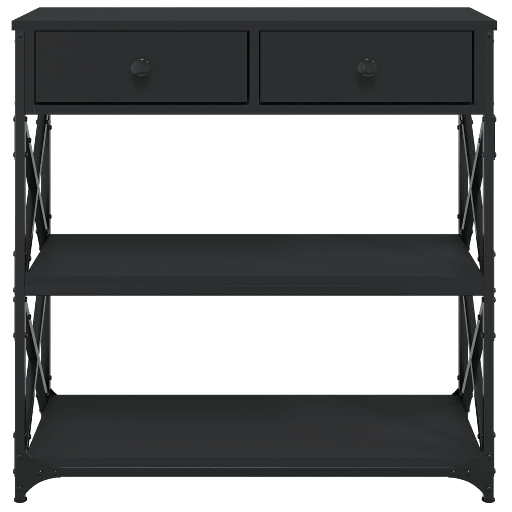 vidaXL Mesa consola madera de ingeniería negra 75x28x75 cm