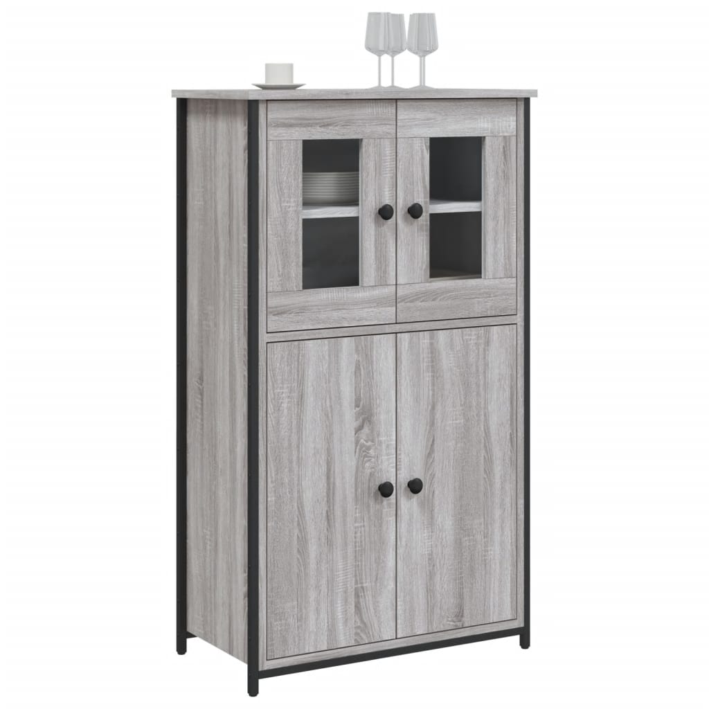 vidaXL Aparador alto madera contrachapada gris Sonoma 62x32x106,5 cm