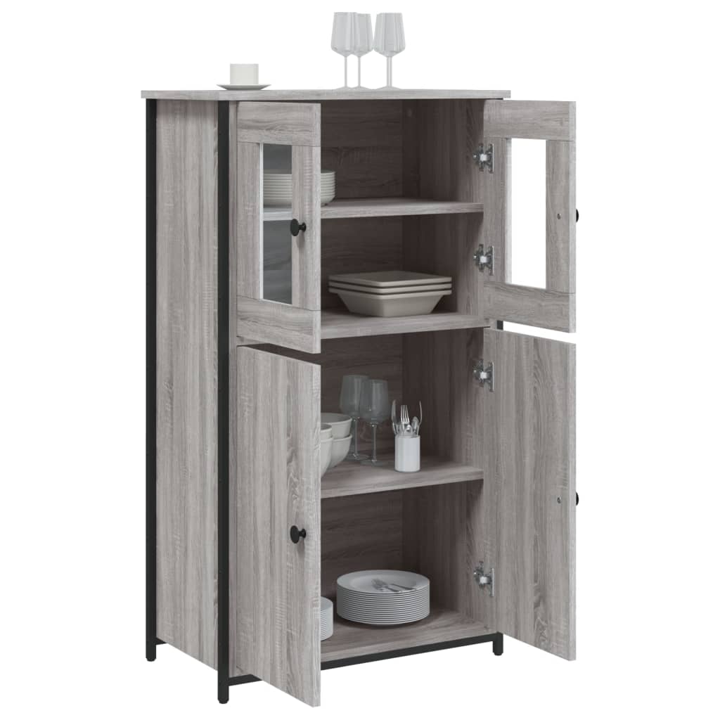 vidaXL Aparador alto madera contrachapada gris Sonoma 62x32x106,5 cm