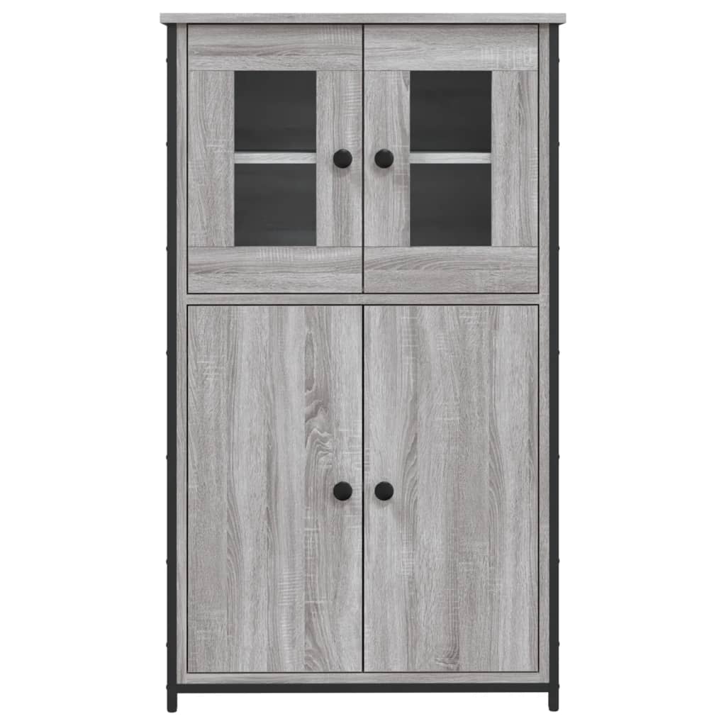 vidaXL Aparador alto madera contrachapada gris Sonoma 62x32x106,5 cm