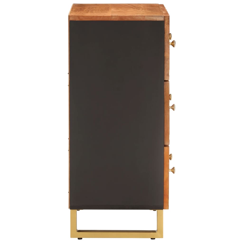 vidaXL Mueble auxiliar madera maciza mango marrón/negro 60x33,5x75 cm