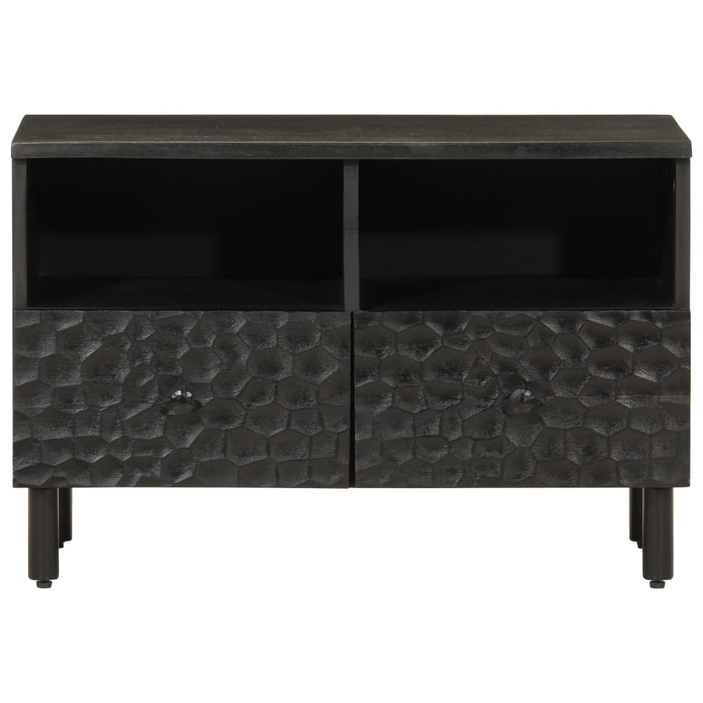 vidaXL Mueble de TV madera maciza de mango negro 70x33x46 cm