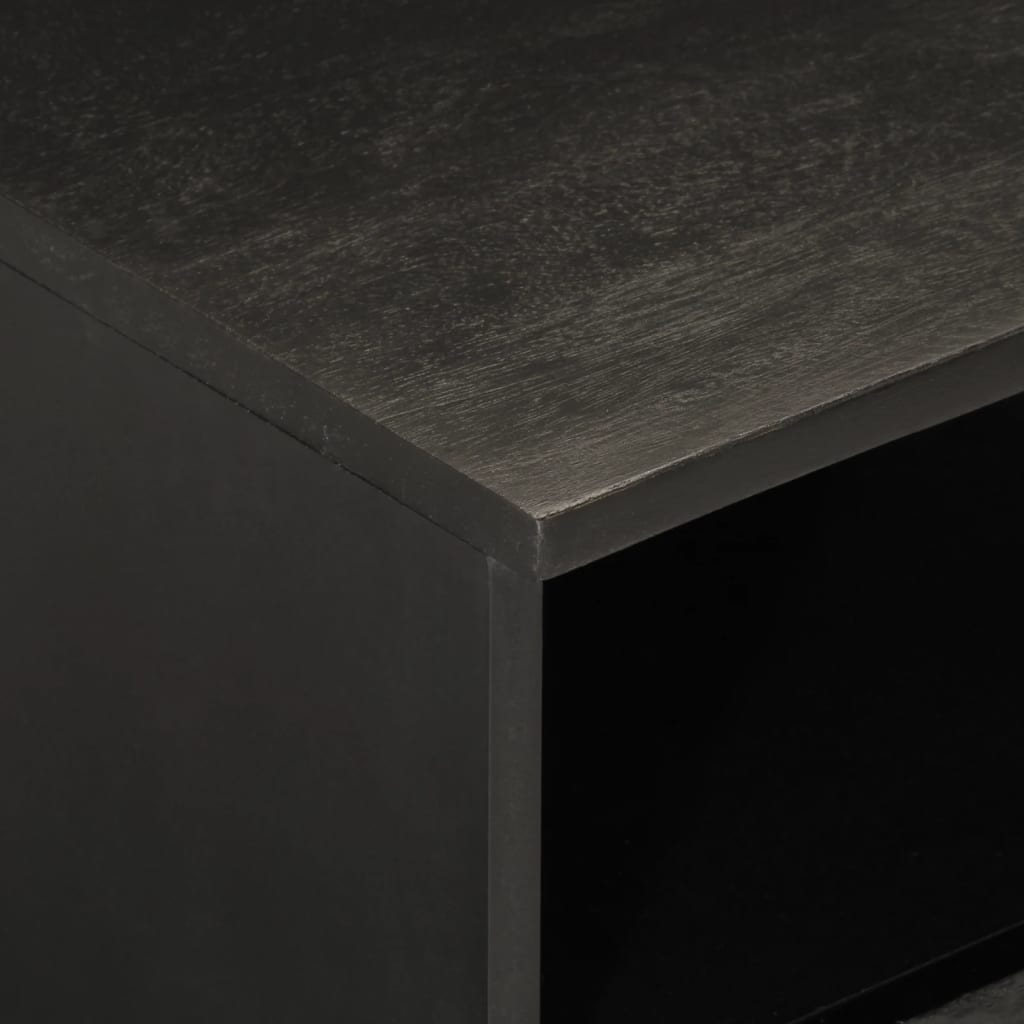 vidaXL Mueble de TV madera maciza de mango negro 70x33x46 cm