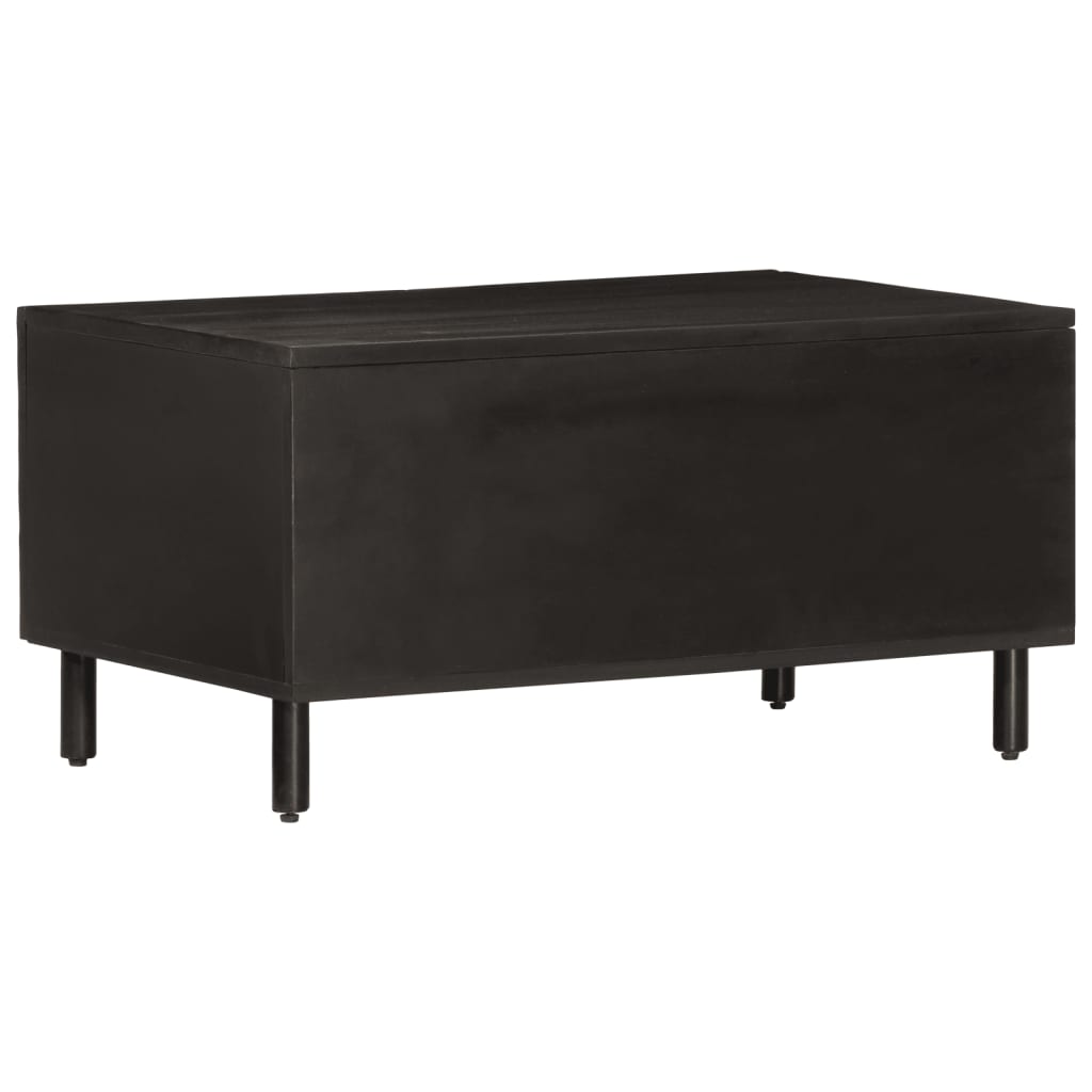 vidaXL Mesa de centro madera maciza de mango negra 80x50x40 cm