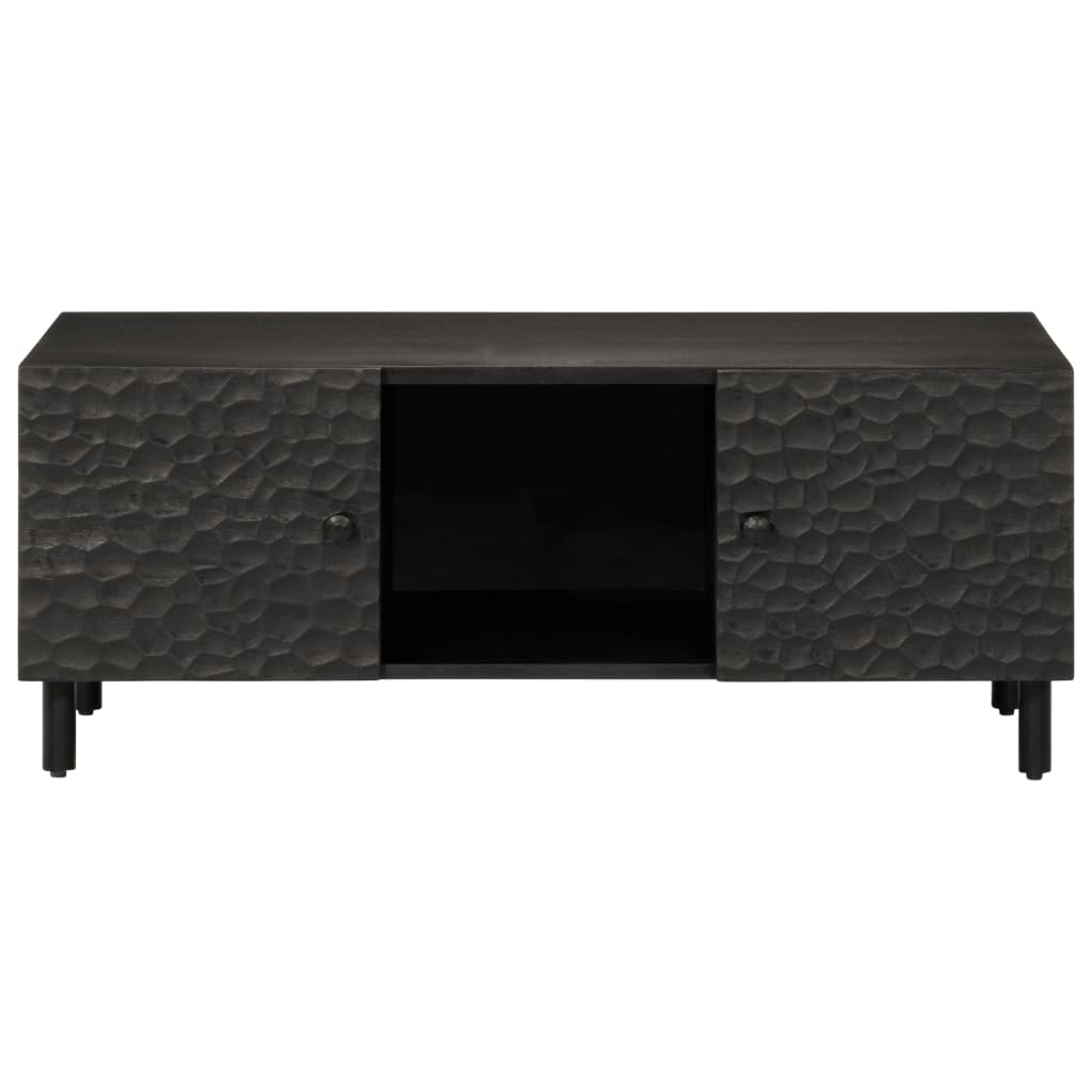 vidaXL Mesa de centro madera maciza de mango negra 100x54x40 cm