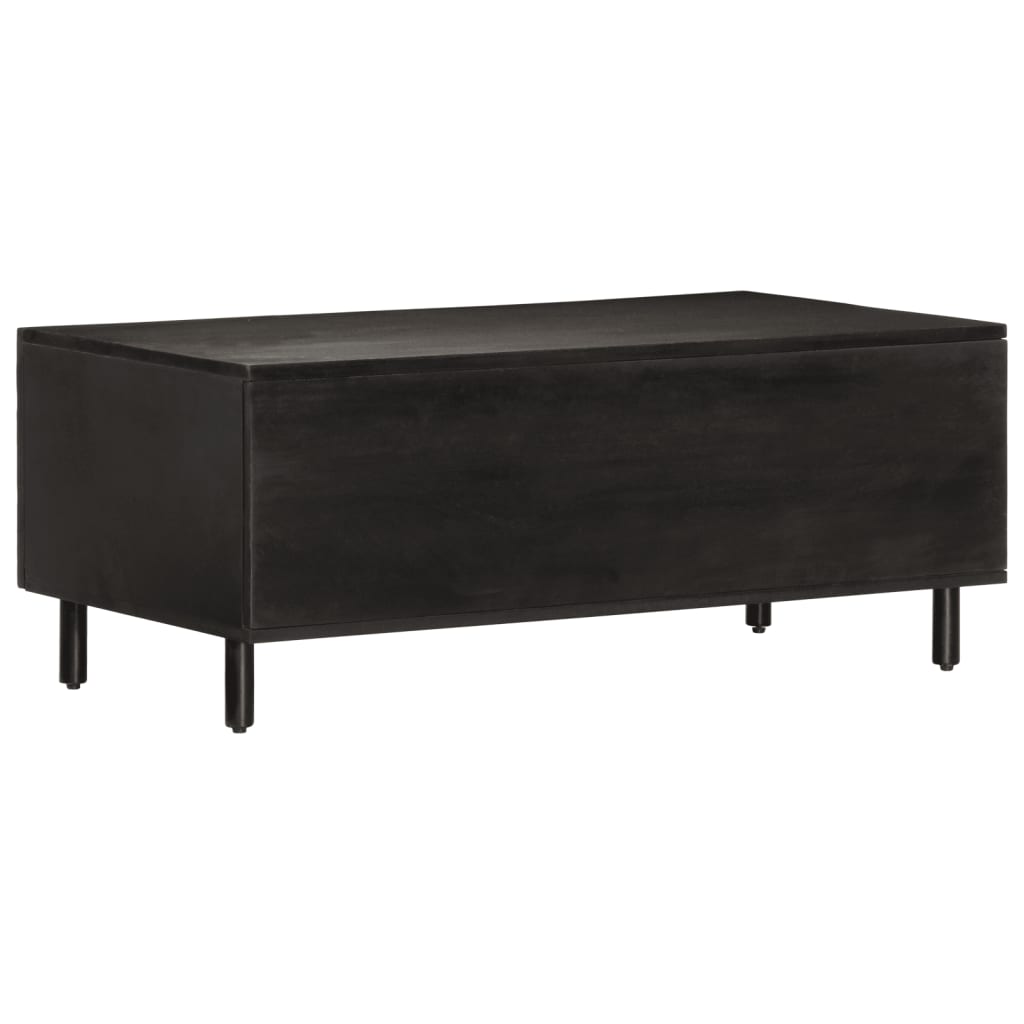 vidaXL Mesa de centro madera maciza de mango negra 100x54x40 cm