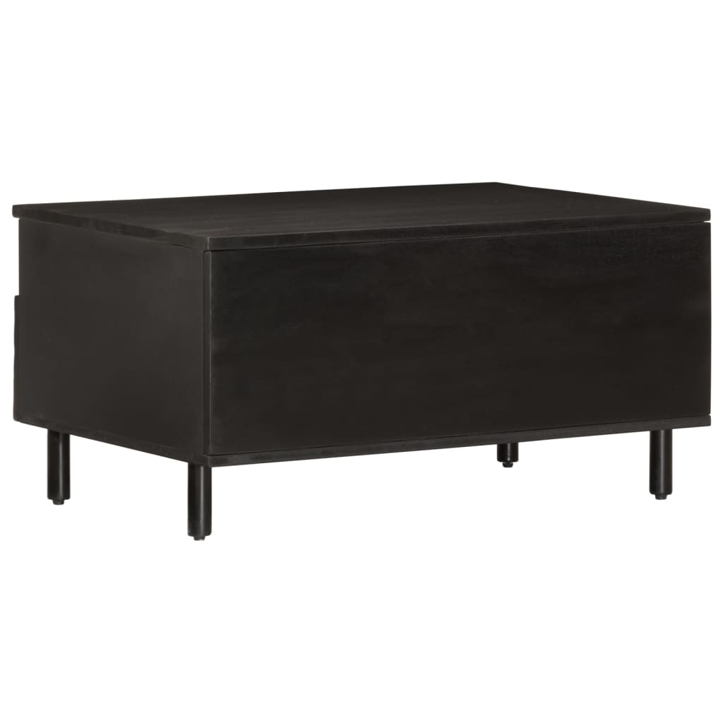 vidaXL Mesa de centro madera maciza de mango negra 80x54x40 cm