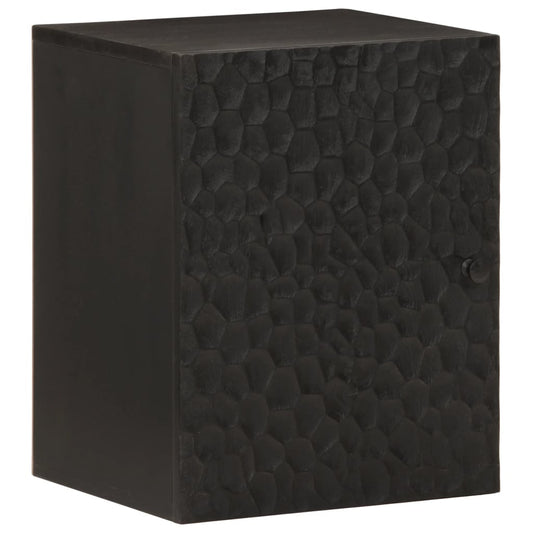 vidaXL Armario de baño de pared madera maciza mango negro 38x33x48 cm