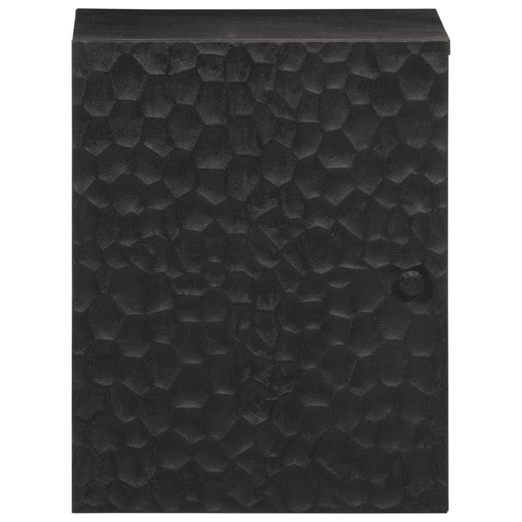 vidaXL Armario de baño de pared madera maciza mango negro 38x33x48 cm