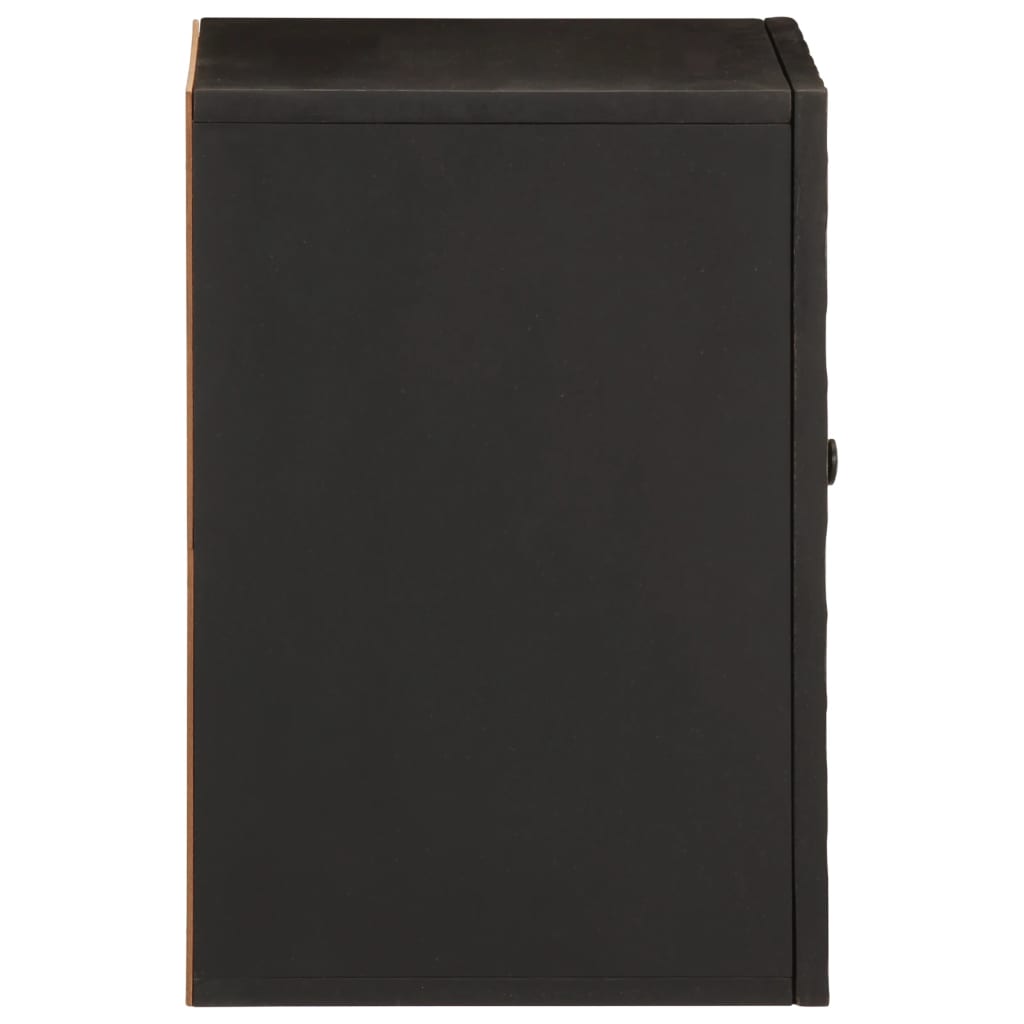 vidaXL Armario de baño de pared madera maciza mango negro 38x33x48 cm