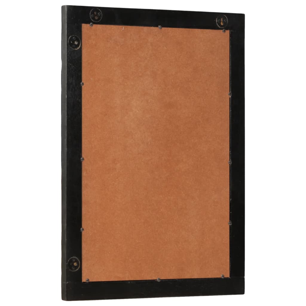 vidaXL Espejo de baño madera maciza mango y vidrio negro 50x70x2,5 cm